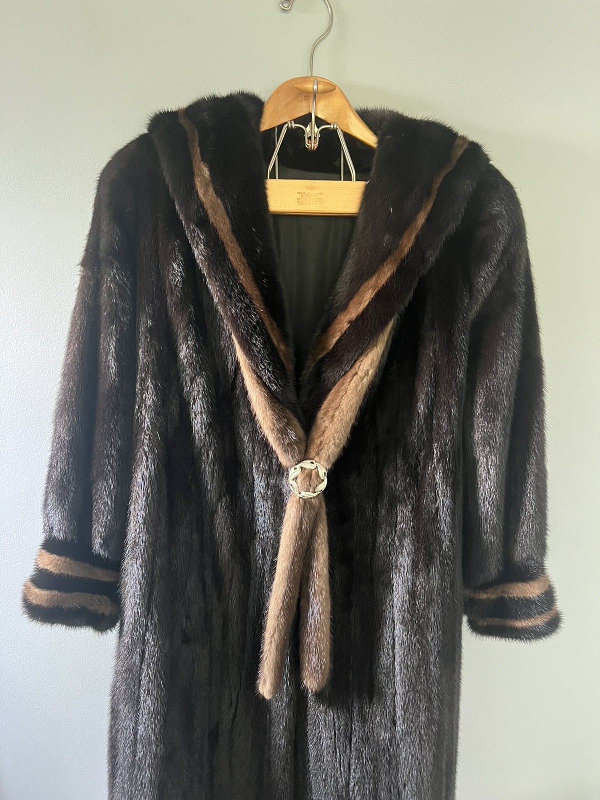 VTG Mink Fur Long Full Length Coat Custom Womens Brown/Demi Sailor/Nautical READ