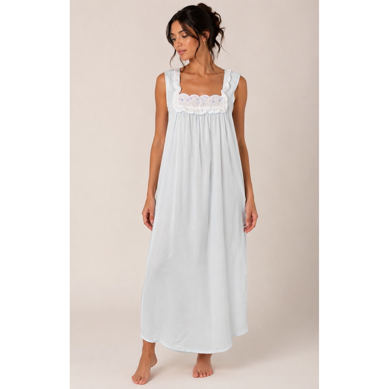 Sheila Anne House Dress Nightgown Vintage Cottagecore Coquette Blue Cotton Large