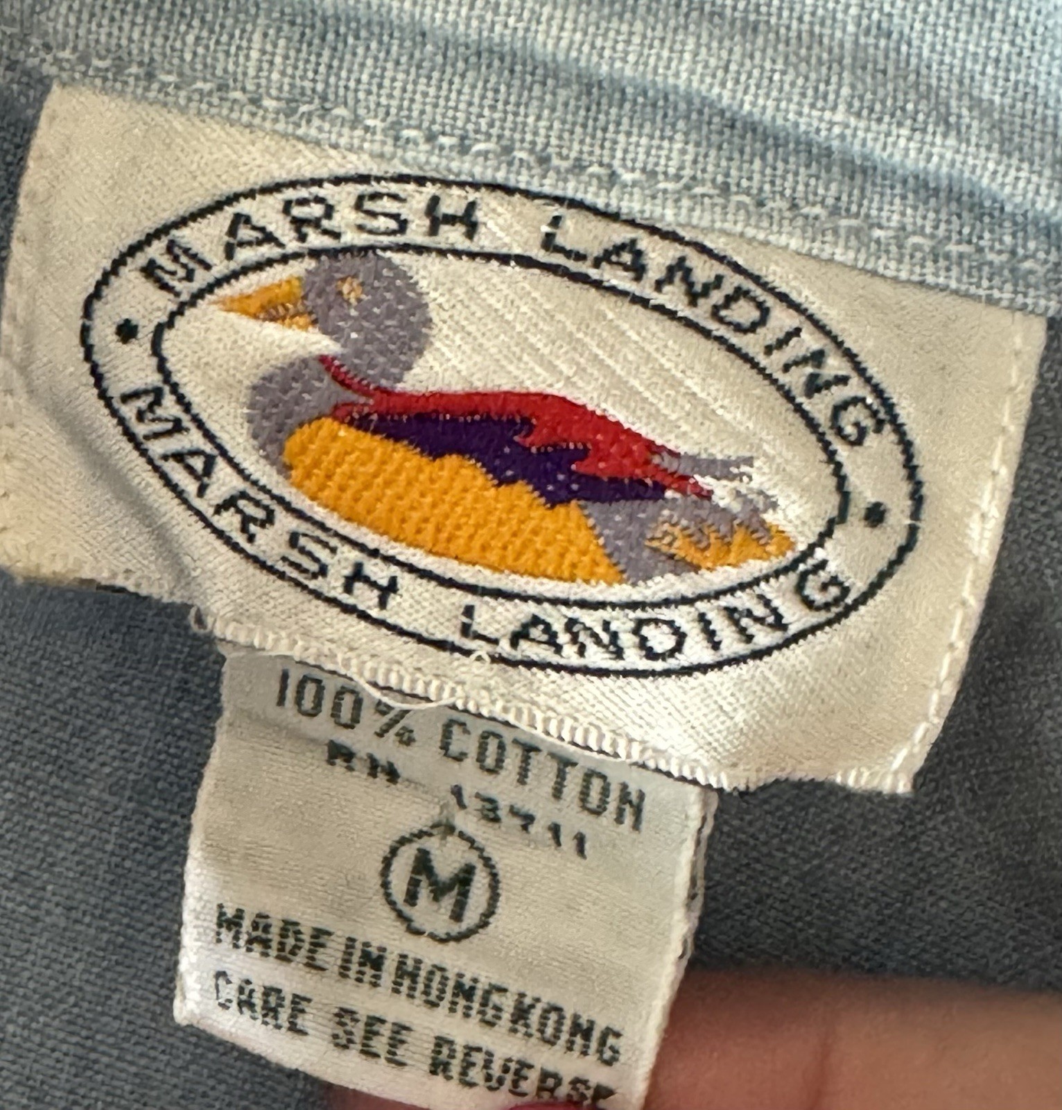 Vintage 90’s Women’s Marsh Landing Oversized Denim Blouse Western Size M Snaps