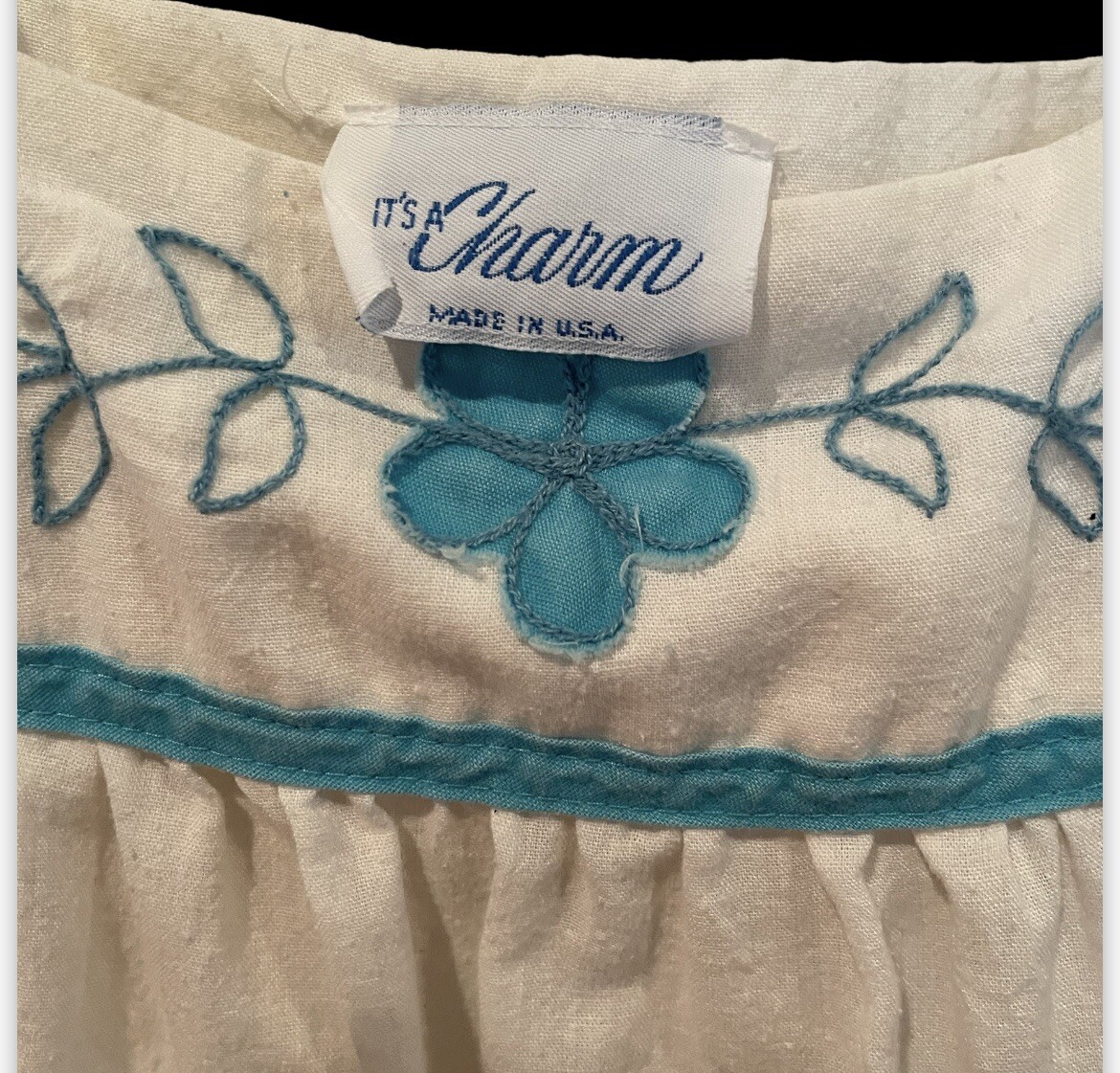 It’s A Charm Dress Womens Medium White Maxi Hippie BoHo Cottagecore USA Vintage