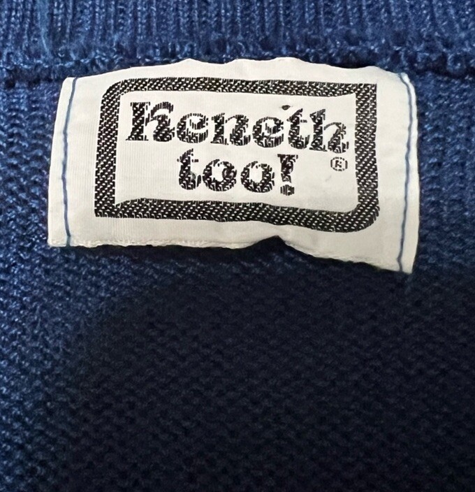 1970’s Kenneth Too! Blue Knit Sweater Vest, Button Down, Approx Size Medium