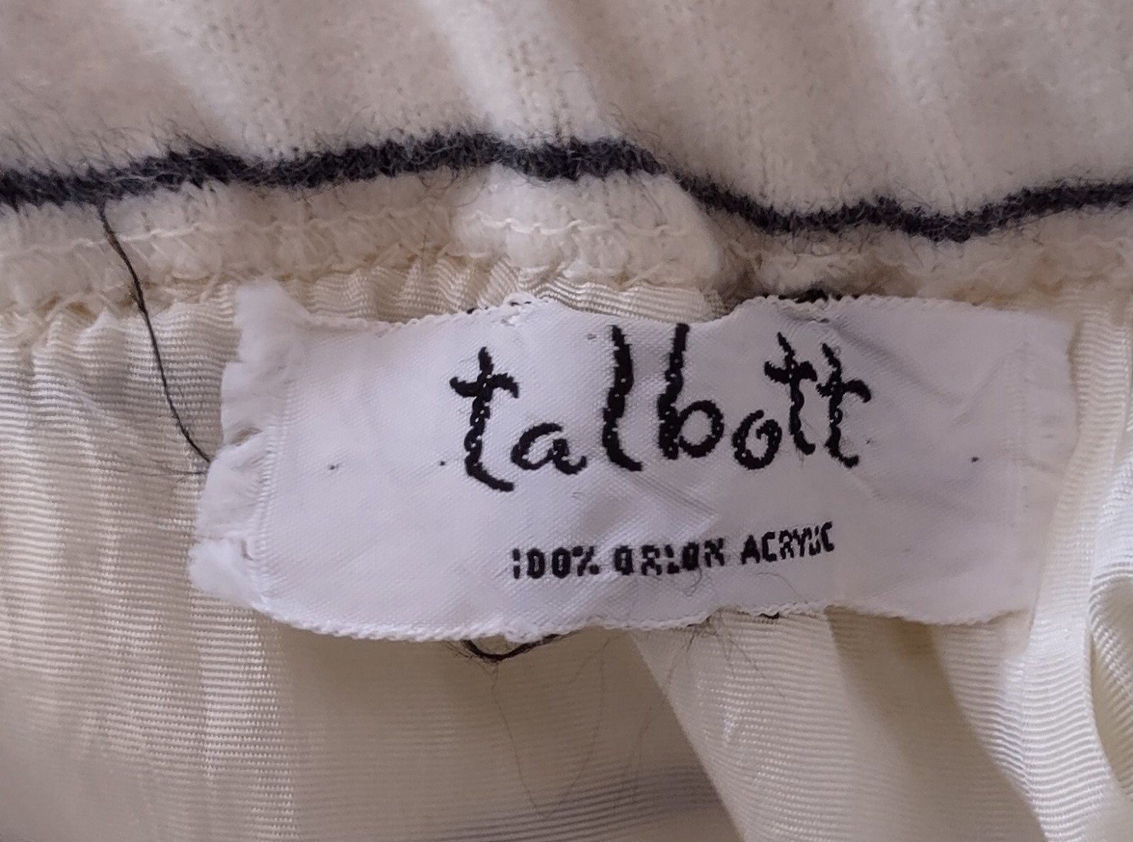 Talbot Taralan MOD Vintage 60’s Knit Cream Black Orlon Acrylic Skirt Top Set S/M