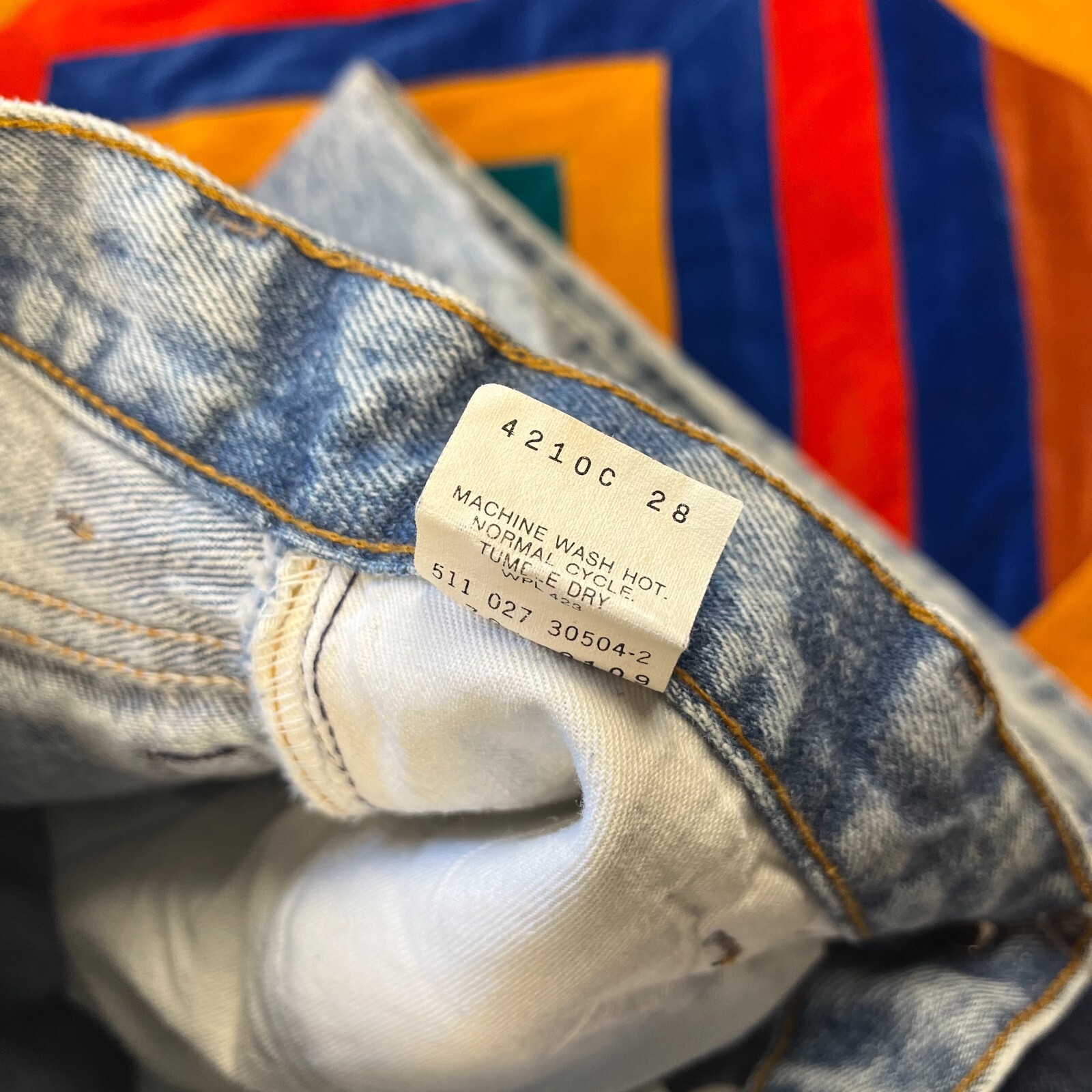 Lot 2 Vintage Levis Jeans Acid Washed Blue Student Fit 701 Dark Blue 505 90s 27