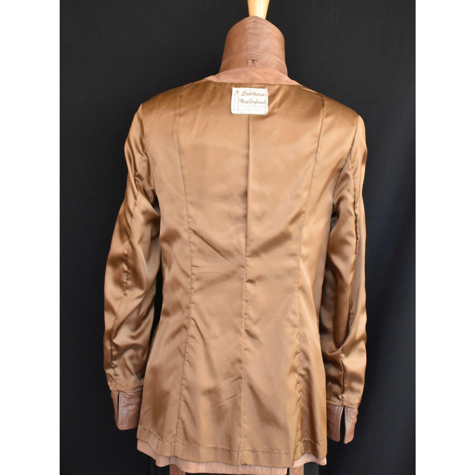 Vintage 70s New England Sports Wear Co Leather and Suede Jacket Coat, Sz S Small