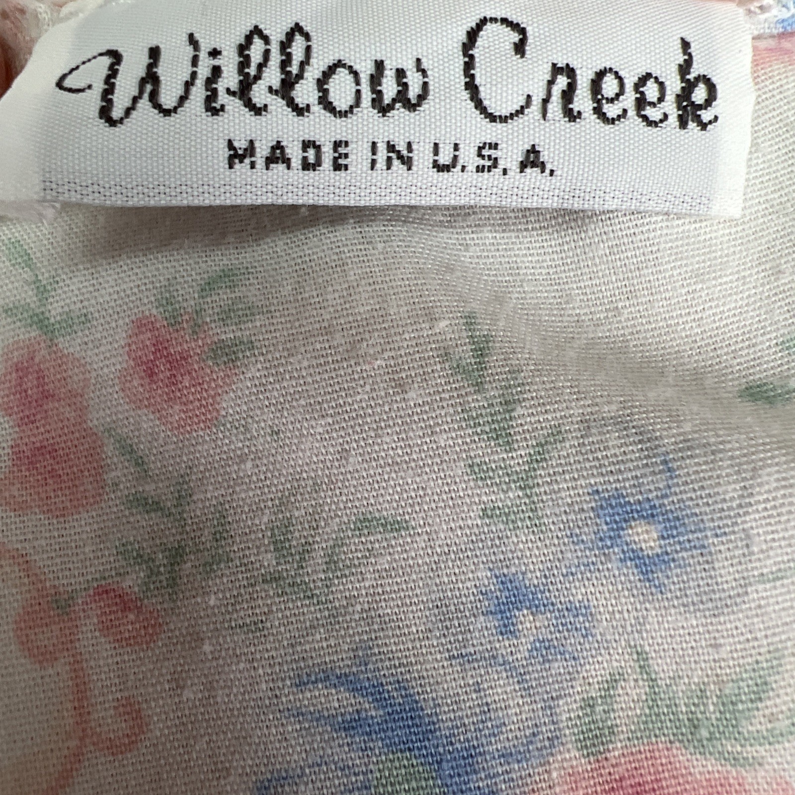 Vtg Willow Creek Sz M Floral Cotton Cottagecore Sleeveless Nightgown Pink Blue