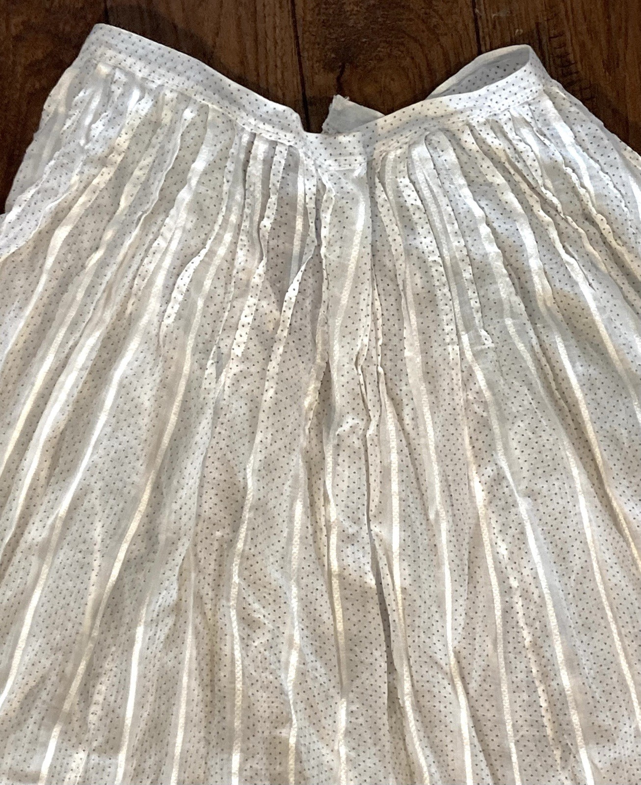 Vintage 1900s 1910s Victorian 2 pc dress thin cotton w dots pin tucks W 22