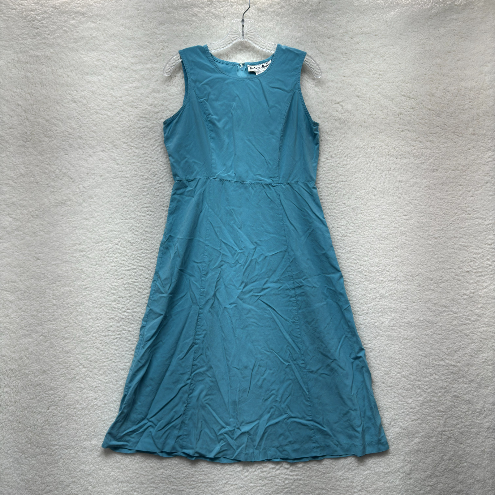 90s Y2K Vintage Silk Dress Large 12 Petite Midi Shift A-Line Mod