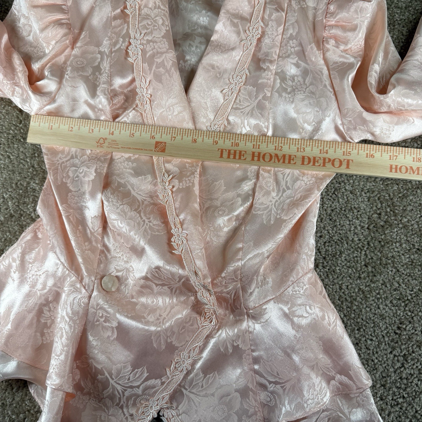 Vintage Patra Pink Satin Blazer Blouse 80s 5/6