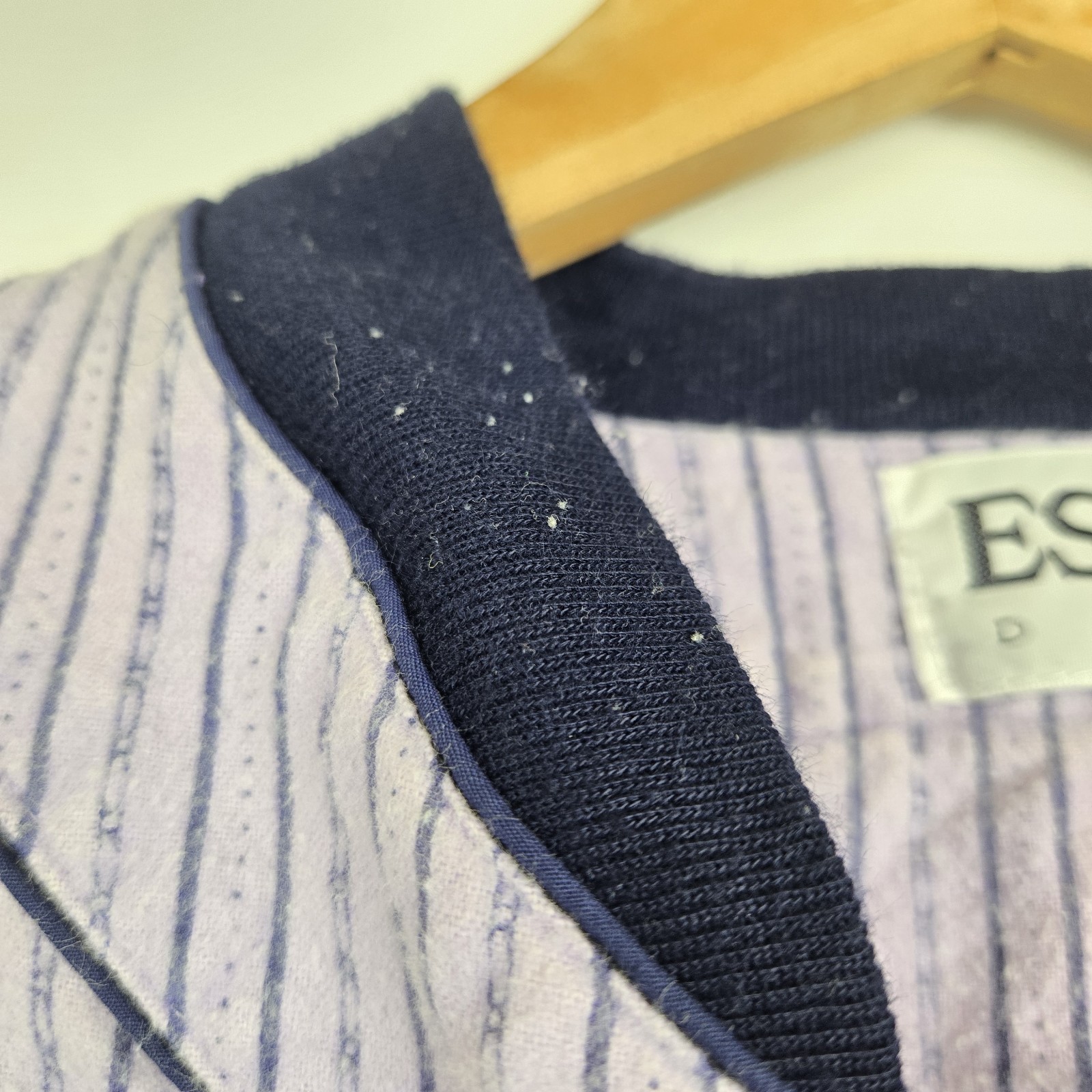 VTG ESLEEP Nightshirt Jersey Pinstripe Cotton Pajamas One Size Baseball. Flaws