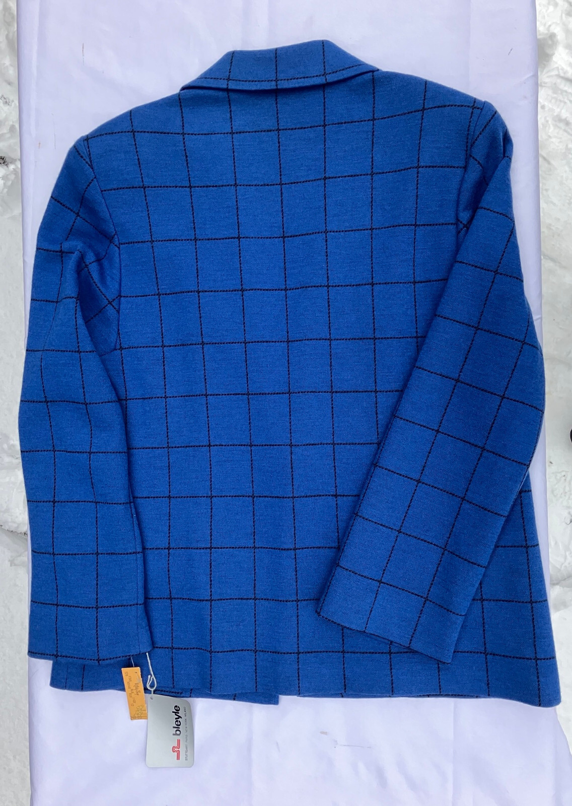 $310 orig NWT NOS sz 12 Bleyle suit pant jacket blue vintage virgin wool stretch