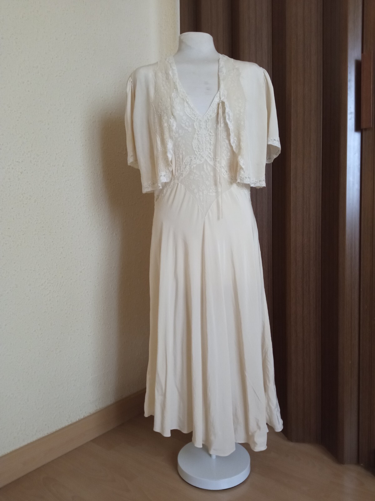 Vintage 1940s Bridal Silk Nightgown/Peignor Set – Honeymoon -S