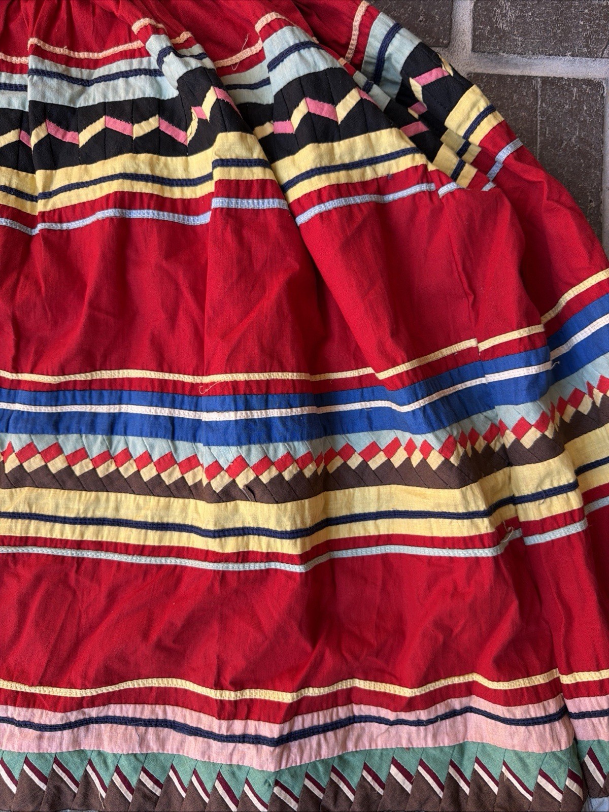 Vintage Seminole Native American Authentic Rare Patchwork Skirt 1950s 40s