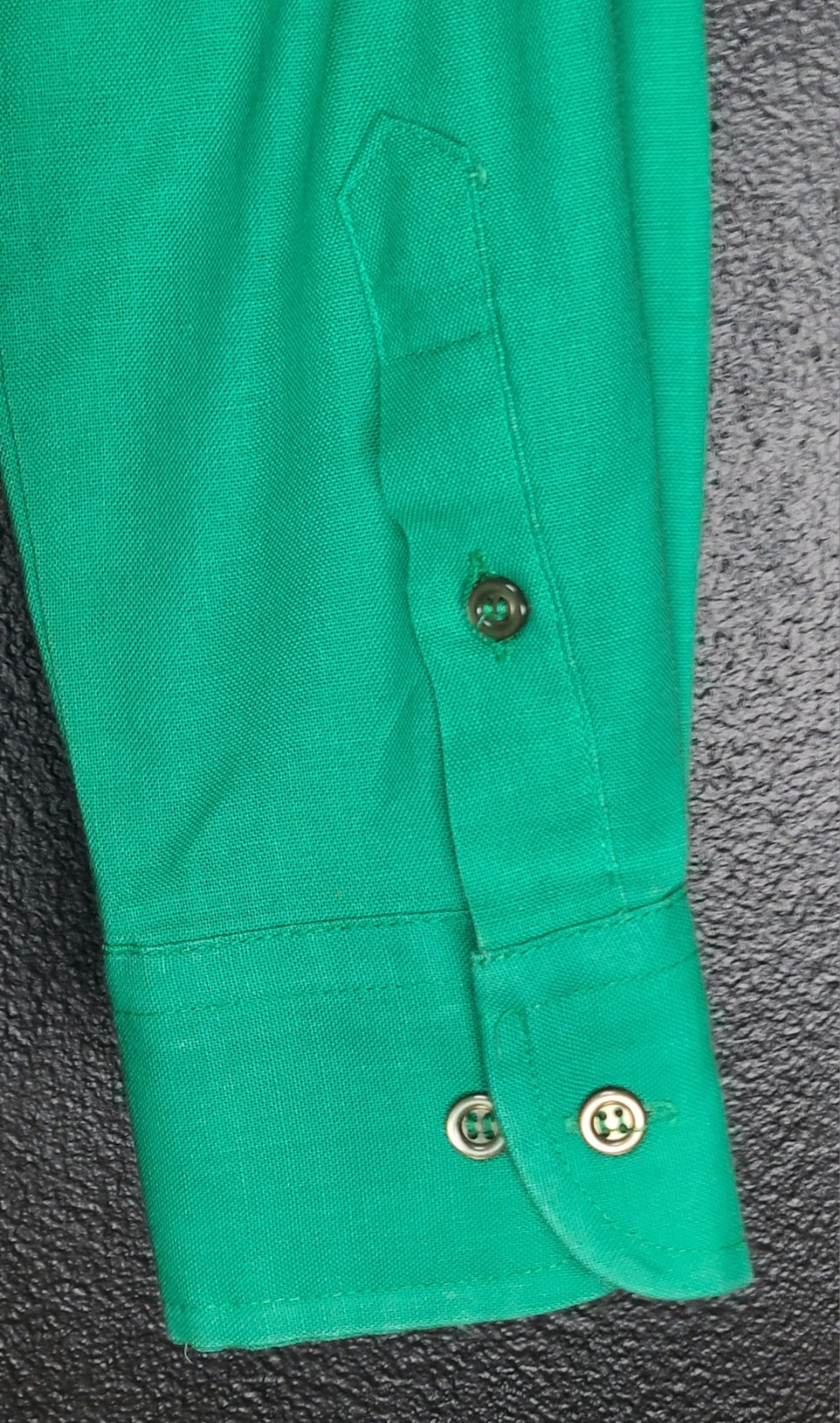 1970’s LANGTRY LTD Button Down Shirt Kelly Green Women’s Sz 7/8 SM Vintage
