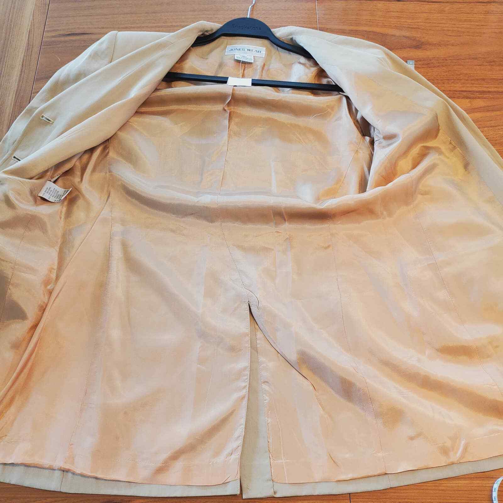 Jones Wear Vintage NWT Oversized Women’s Blazer Single Breasted Sz 12 Tan Retro