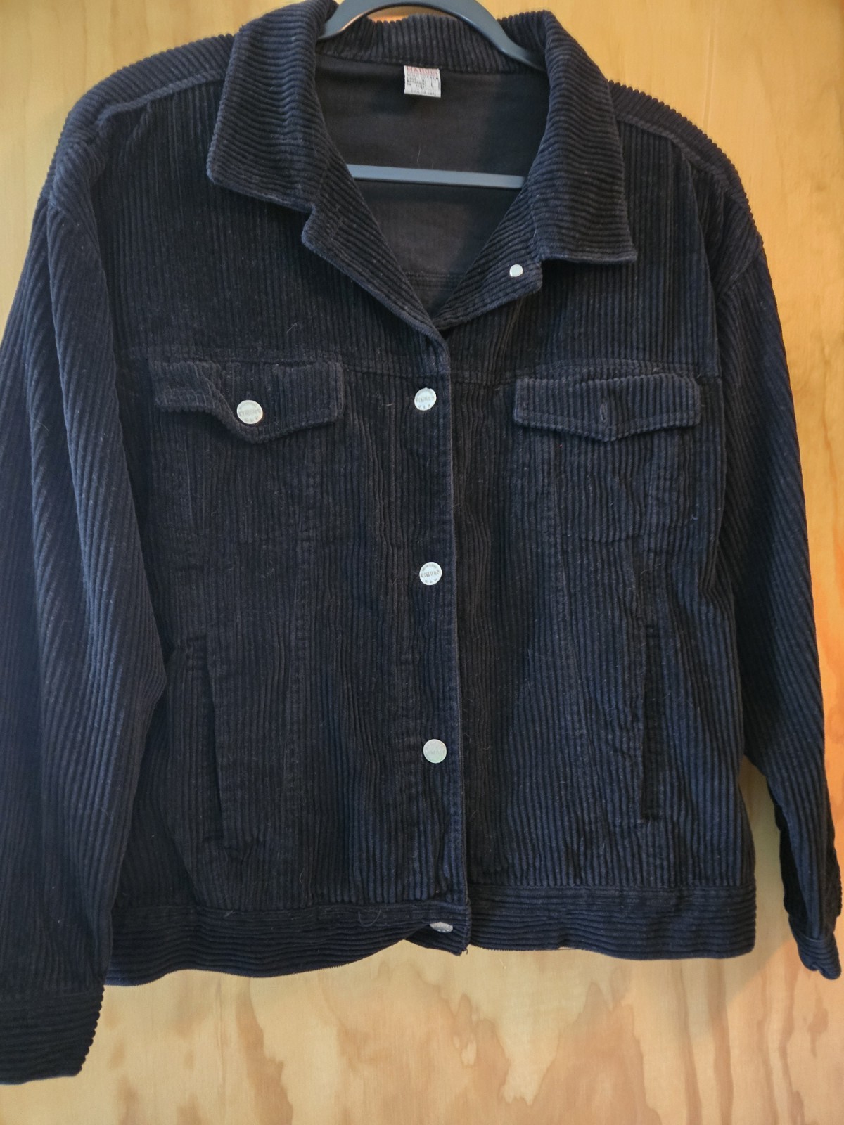 Mahudi Vintage Black Corduroy Jacket Sz L