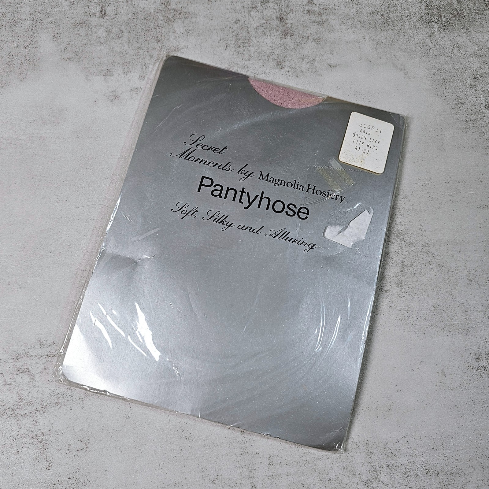 Vintage Secret Moments by Magnolia Hosiery Nylon Pantyhose, Rose, Queen Size