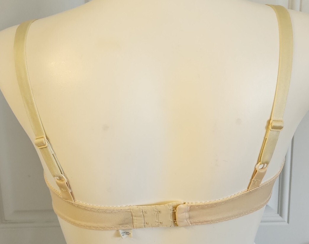 Vintage Hanes Her Way Lace Underwire Demi Bra Sexy Sissy Pin-up Ivory Size 38C