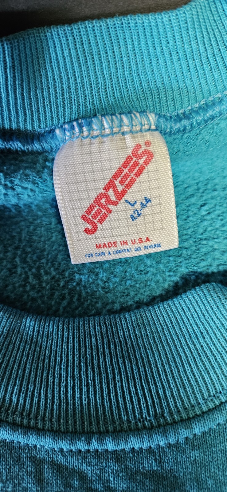 Vintage 80’s Descanso CA Desert Jerzees USA Womens L Turquoise Sweater