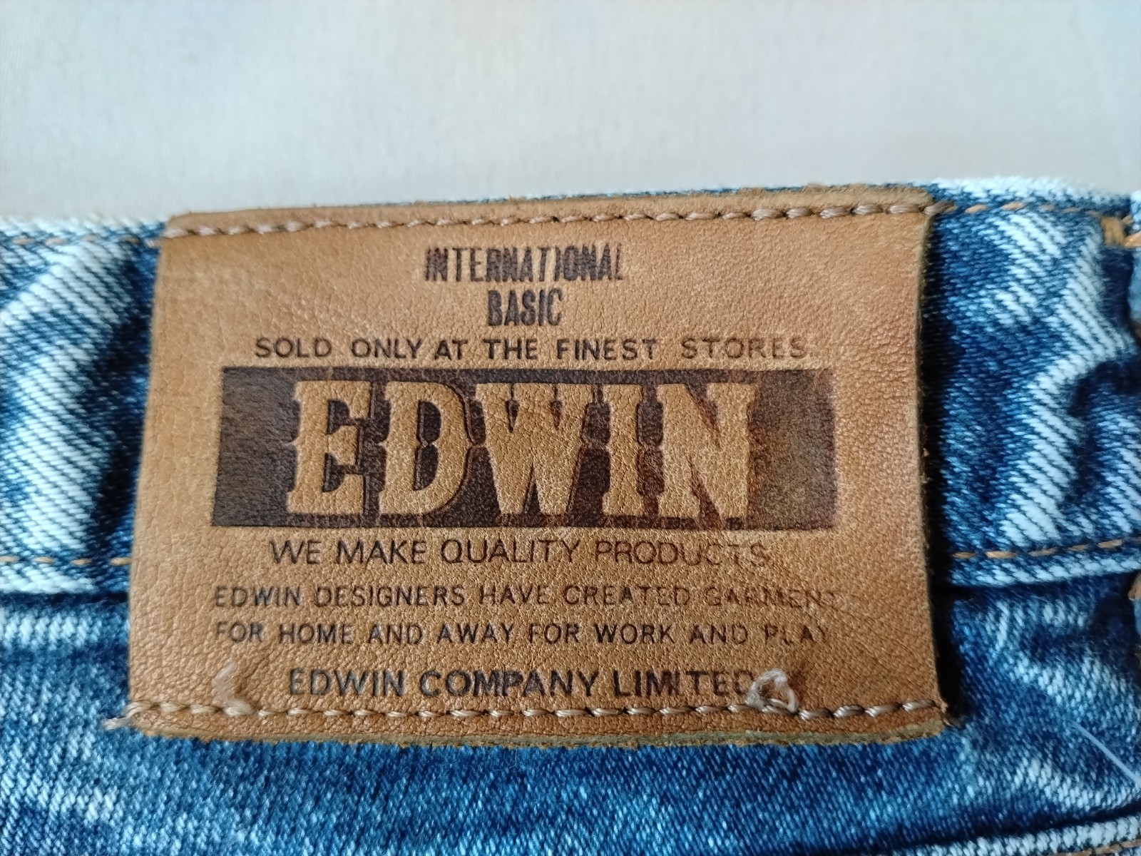 Vintage Edwin Acid Wash Tapered Jeans Made In Japan High Rise Light Blue…