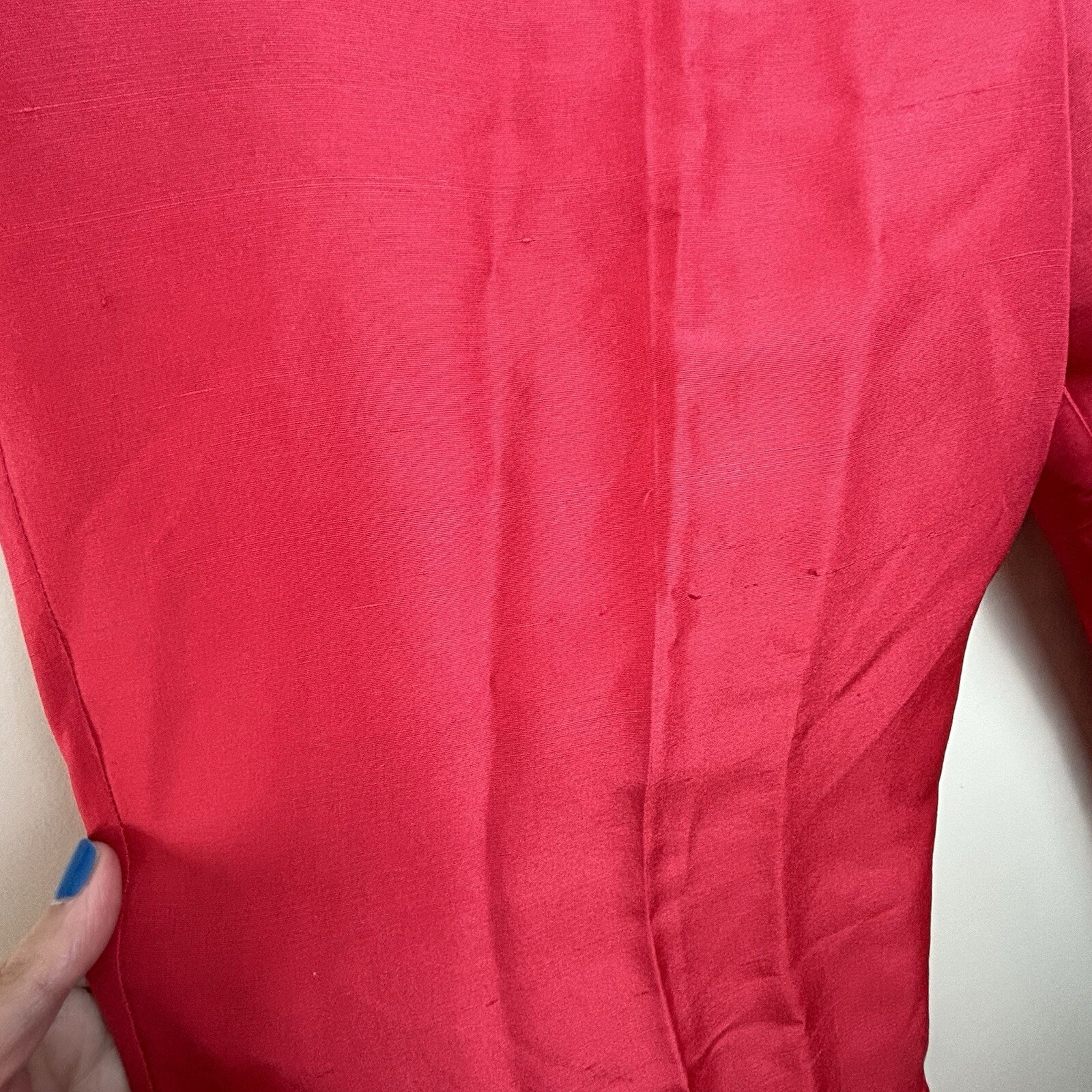 VTG 80s ICE 100% Silk Wrap Vest Blouse & Pants Set, Size 10 Pink Red Dots *read*