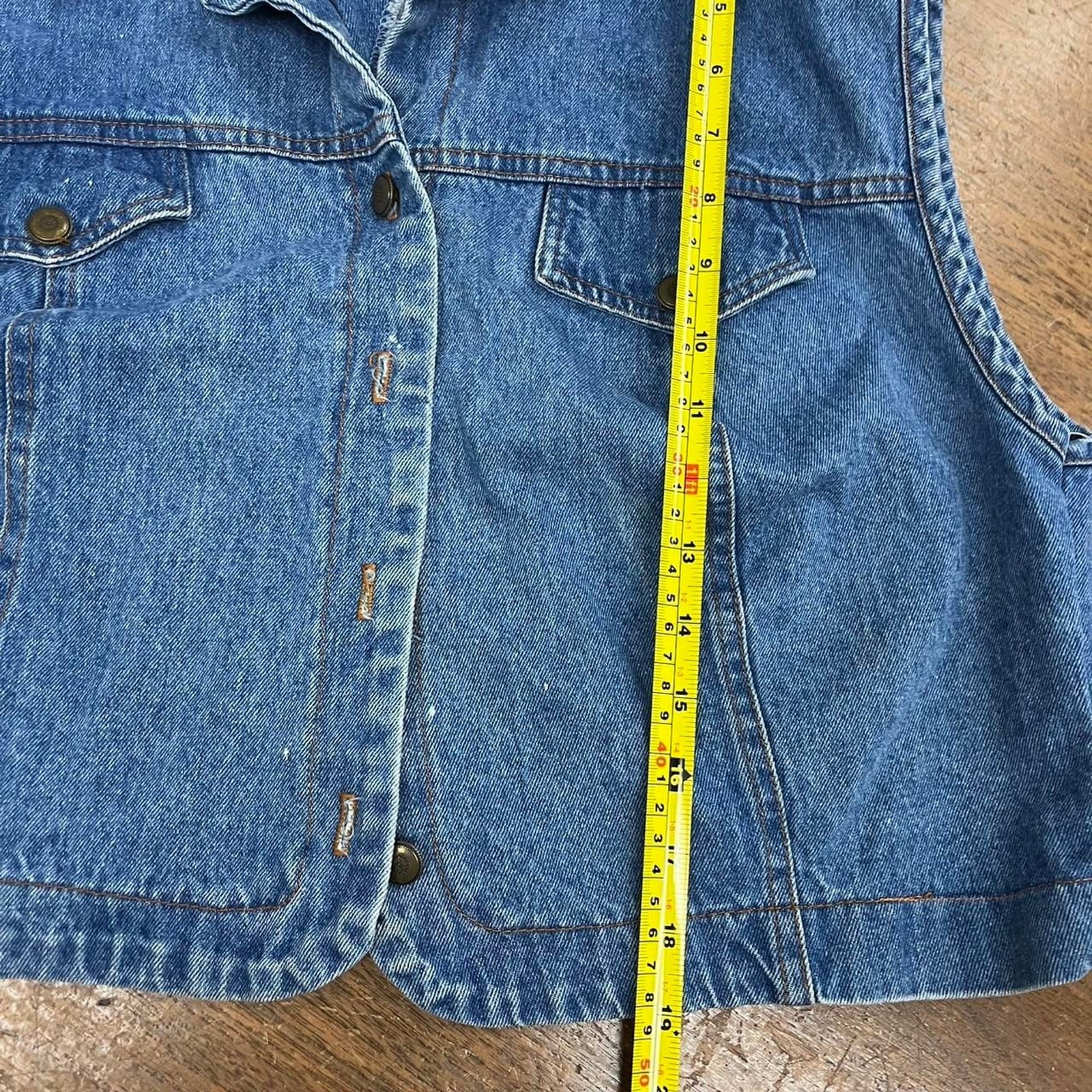 Vintage Women’s Blue Jean Sleeveless Jacket Made in USA More Jazz Denim vest