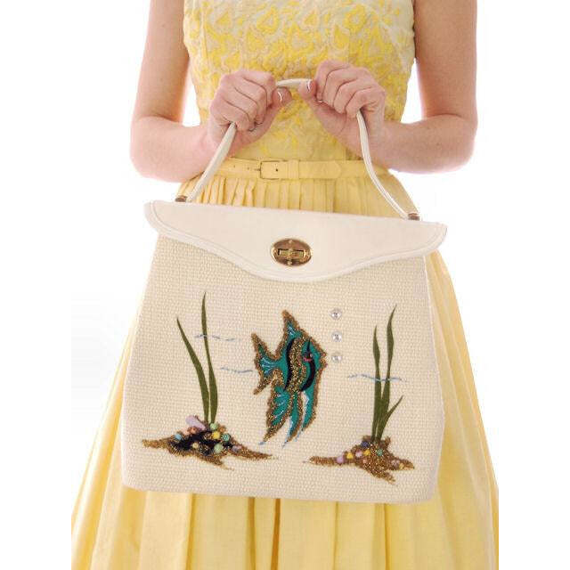 VTG 1950s Wendy Woods Yellow Cotton Sundress Embroidered Bodice S w/ Belt
