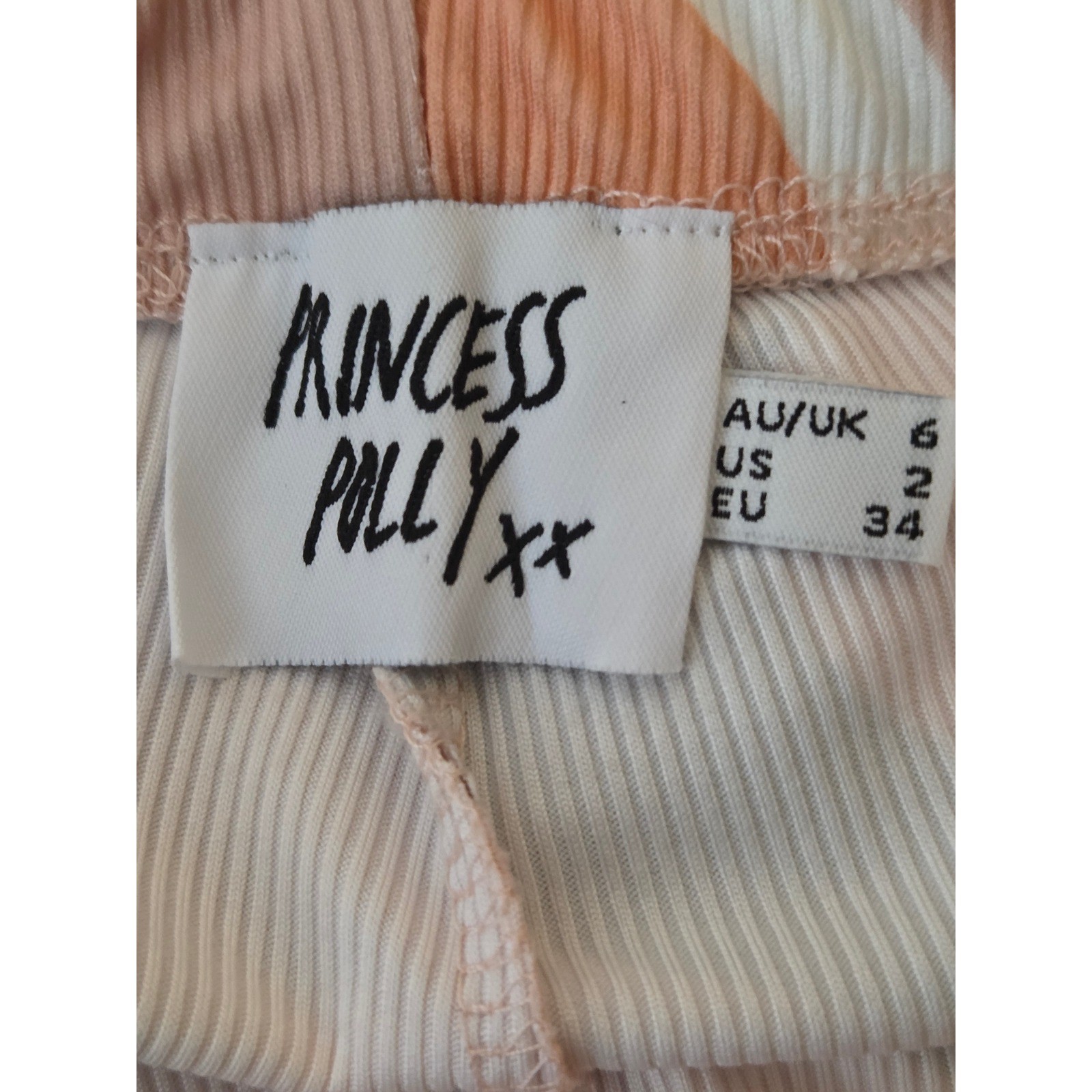 Princess Polly Multicolor Wave Stretch 70s Flare Pants Women’s size 2 XS Pull On