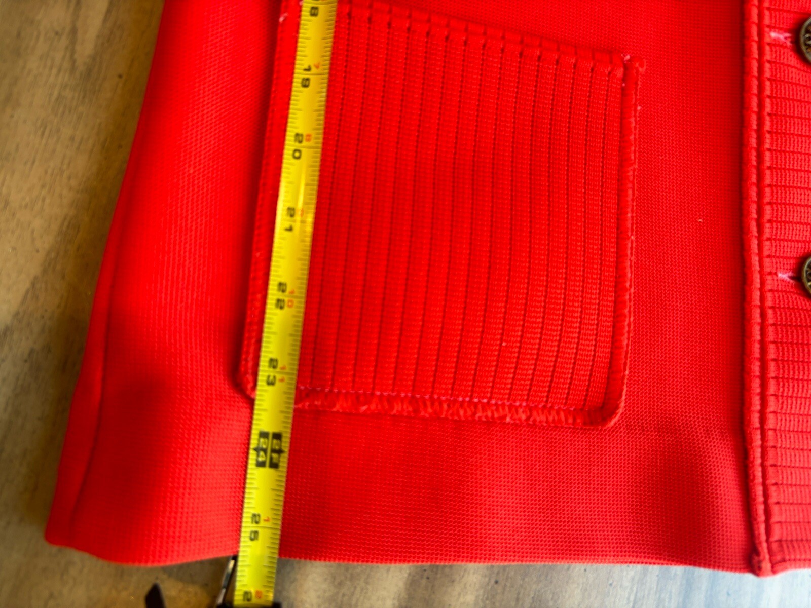 Vintage 1970’s Knit Collared Buttoned Knit Sweater Pristine Tomato Red Size M