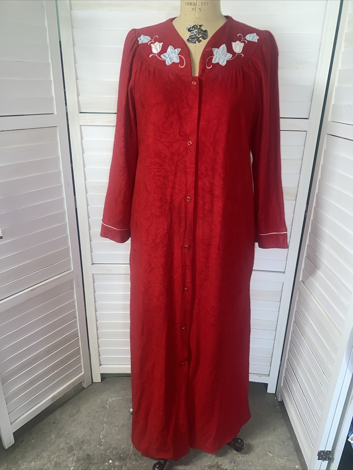 Vintage 60s It’s A Charm Velvet Robe Housecoat Dressing Gown Sz Large USA Made