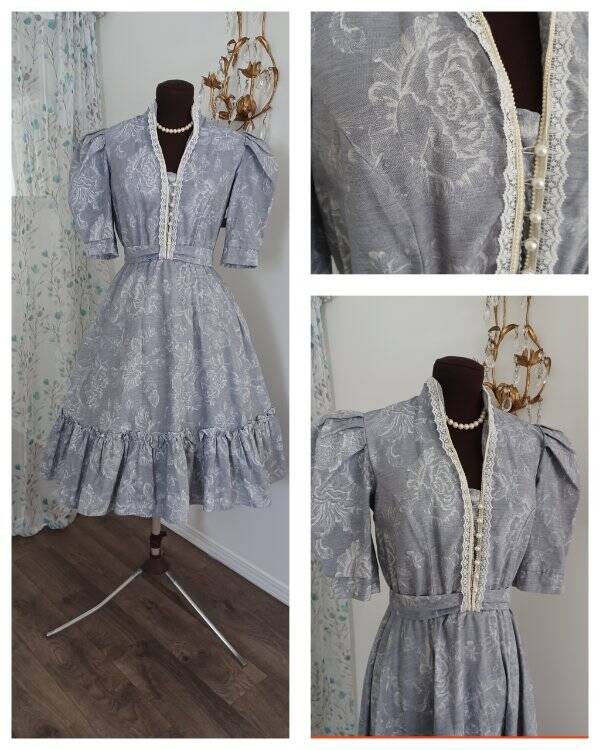 Vintage 70’s Western Prairie Dress Cowgirl Cottagecore Flowers S-M