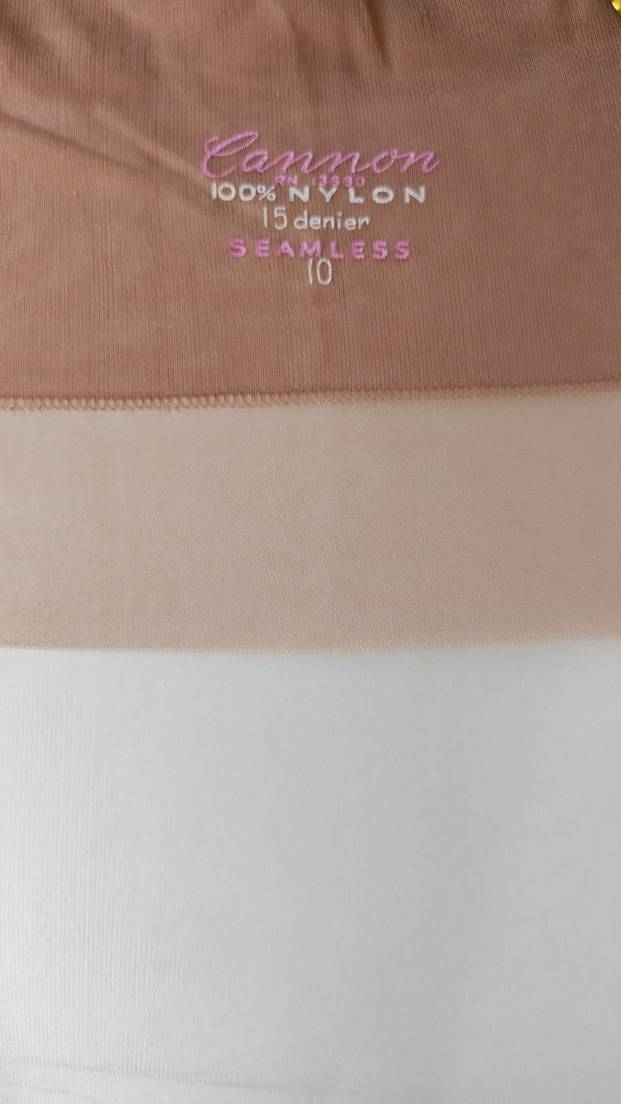 CANON vintage stockings – 15 Den Flat Knit seamless nylon – size 10M 33″