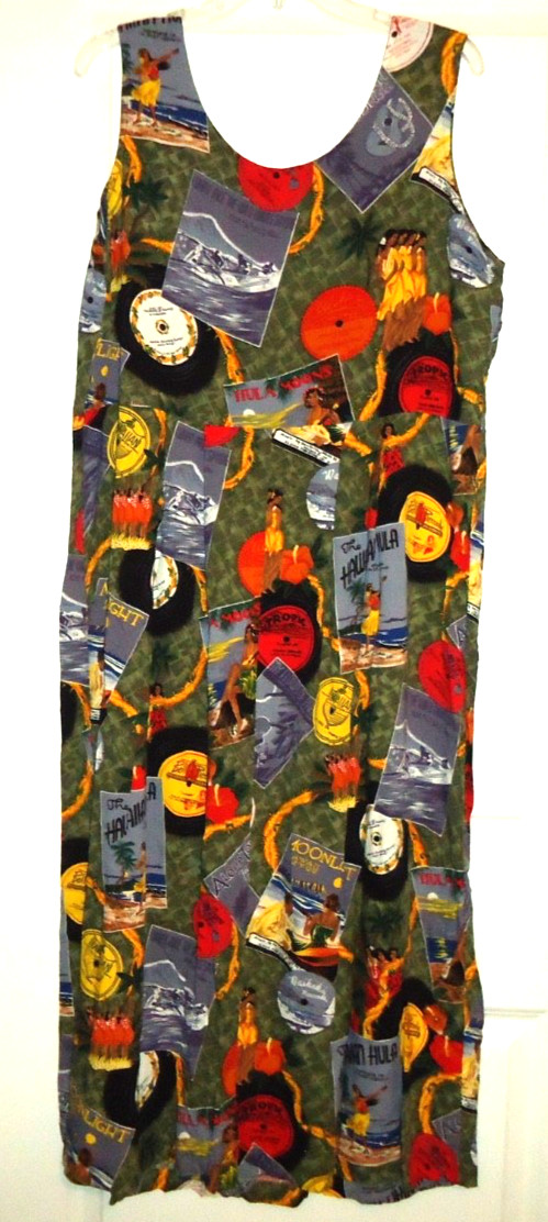 Reyns Spooner Hawaiian Aloha Dress With Hula Girls Diamond Head Etc Size-L
