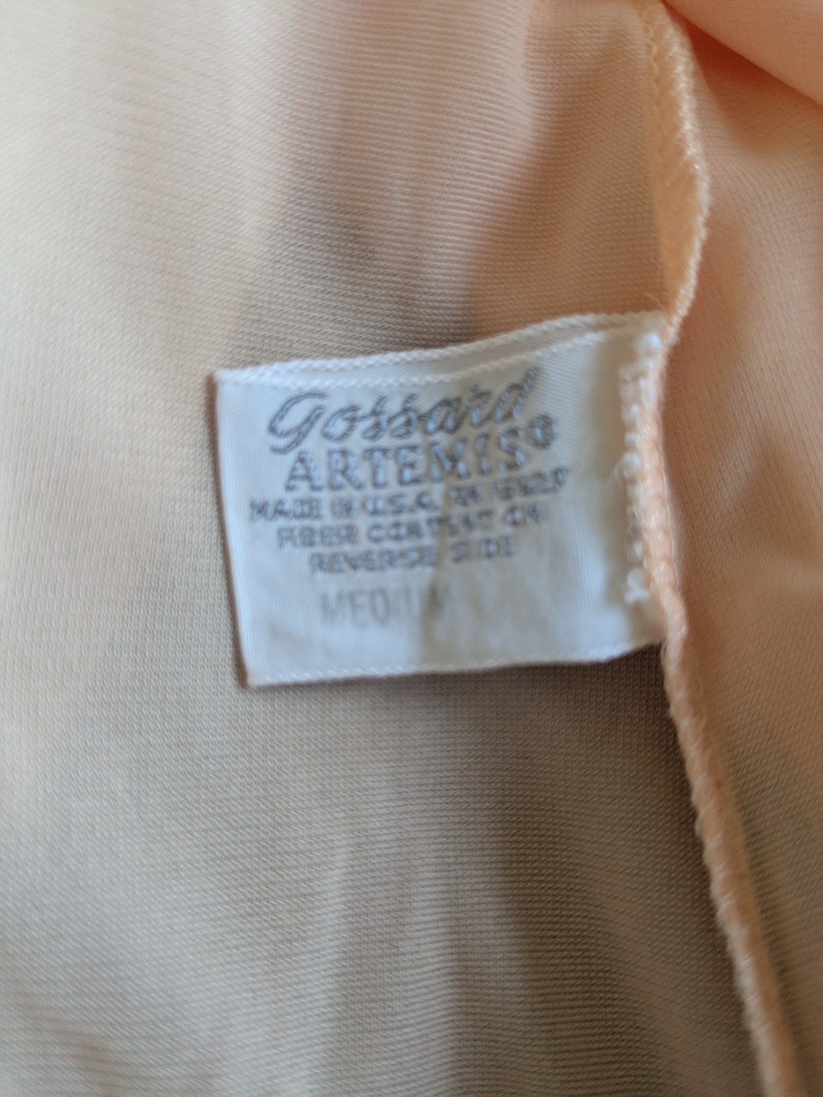 Vtg 1960s GOSSARD ARTEMIS Peach Nylon Chiffon Peignoir Long Nightgown Robe