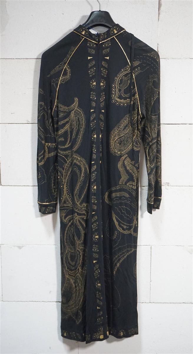 Genuine Leonard Paris Mikado Or Noir Dellic 100% Silk Evening Dress Vintage 40-42