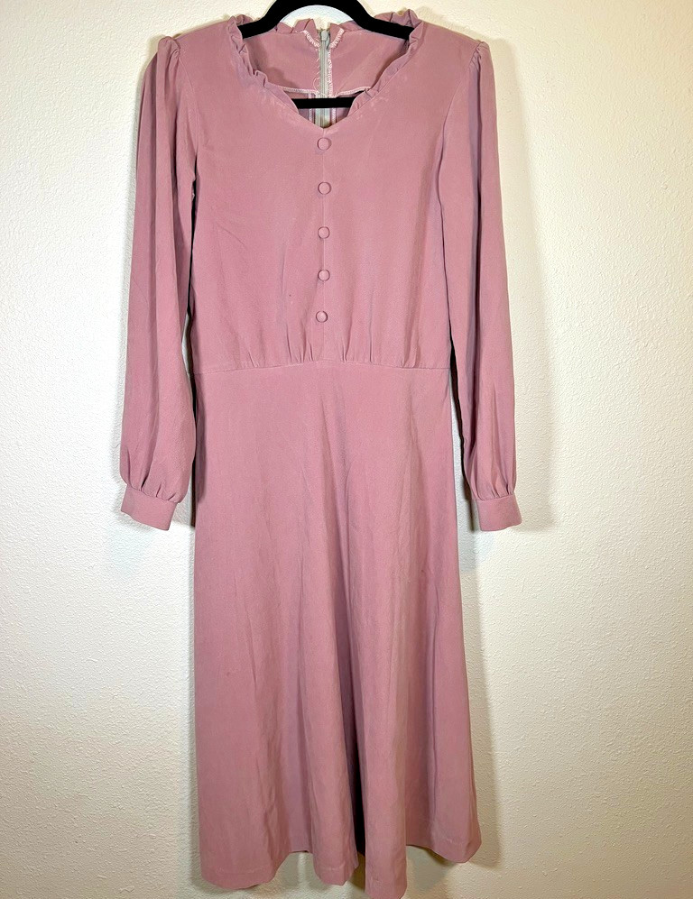 Neutral Period Base Dress Pink Victorian 1930s 1940s Village Theater Costume Med