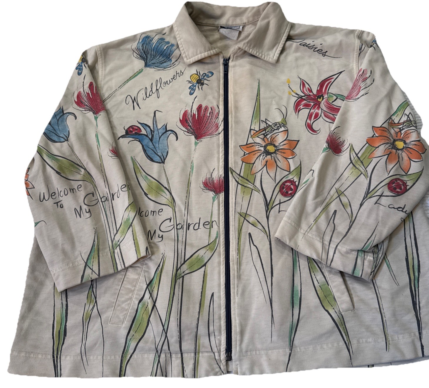 VTG Y2K/90’s Artsy Jacket By Nikki Boho/cottagecore/grandma/floral/garden/bees