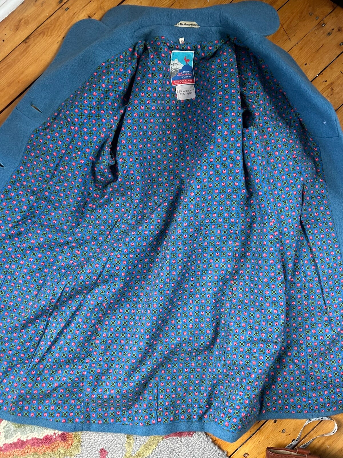 Vintage Original Loden Fashions By Alpine House Virgin Wool Coat S/M