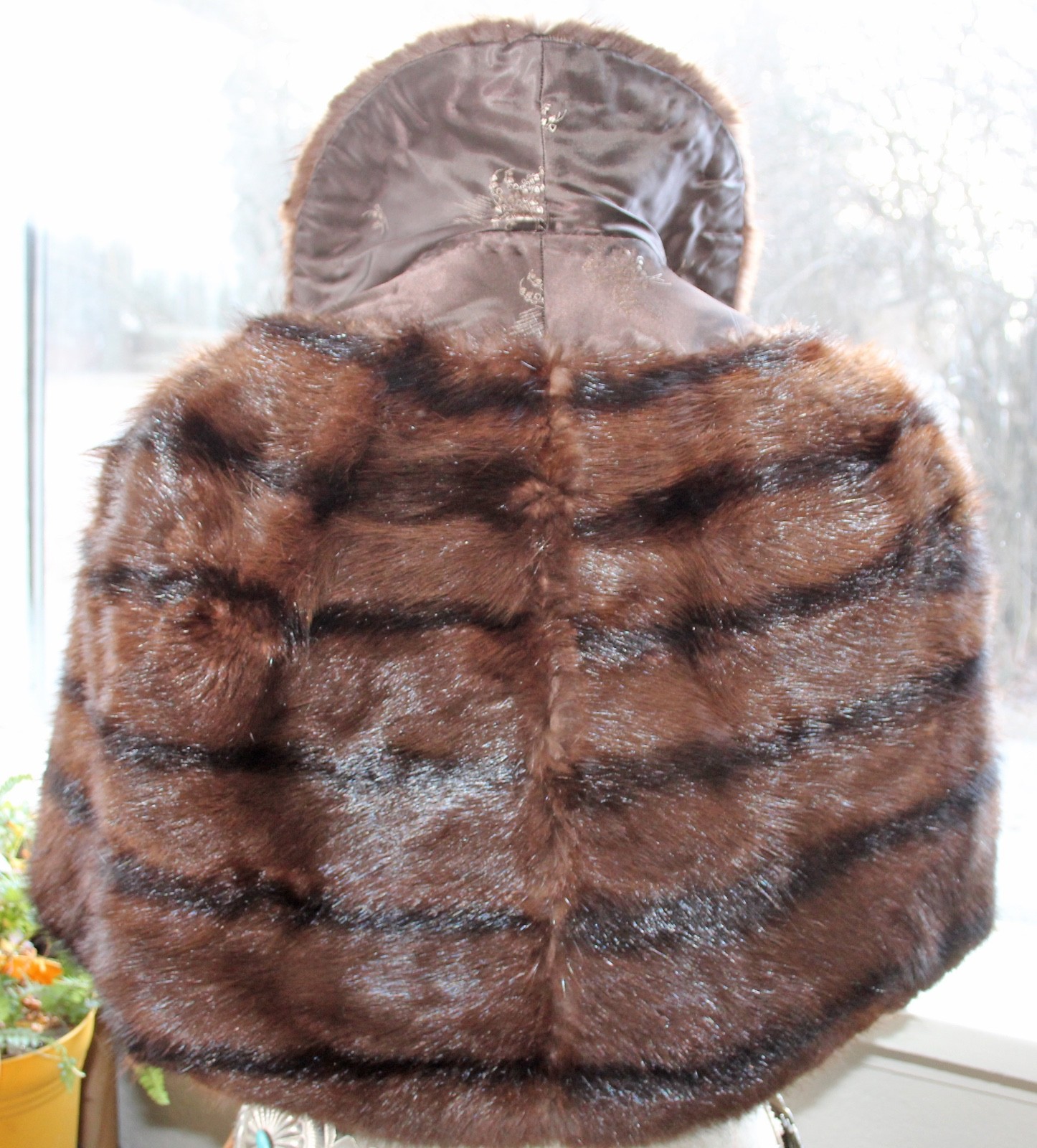 Vintage Sable Fur Shawl Stole Collar Jacket w Pockets Furrier Spokane WA Lined