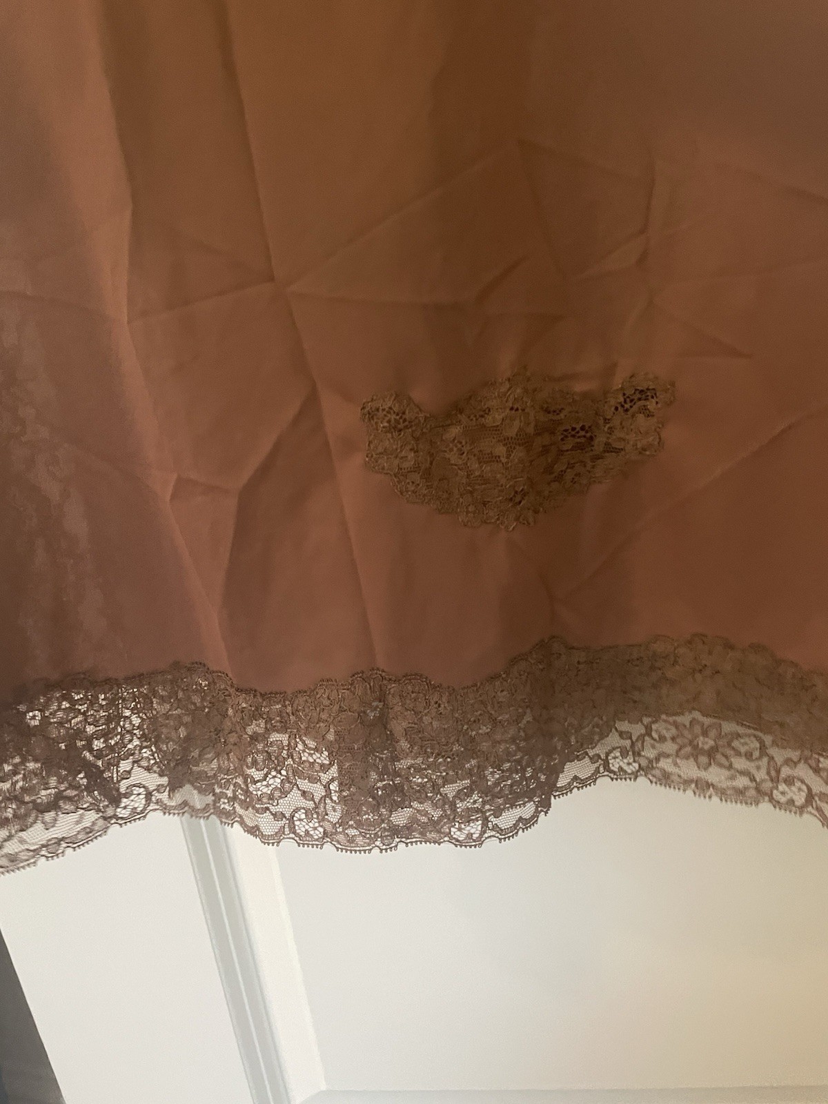 Vintage Van Raalte Suavette Full Slip Mocha Mushroom Brown Lace Size 40, 07206A