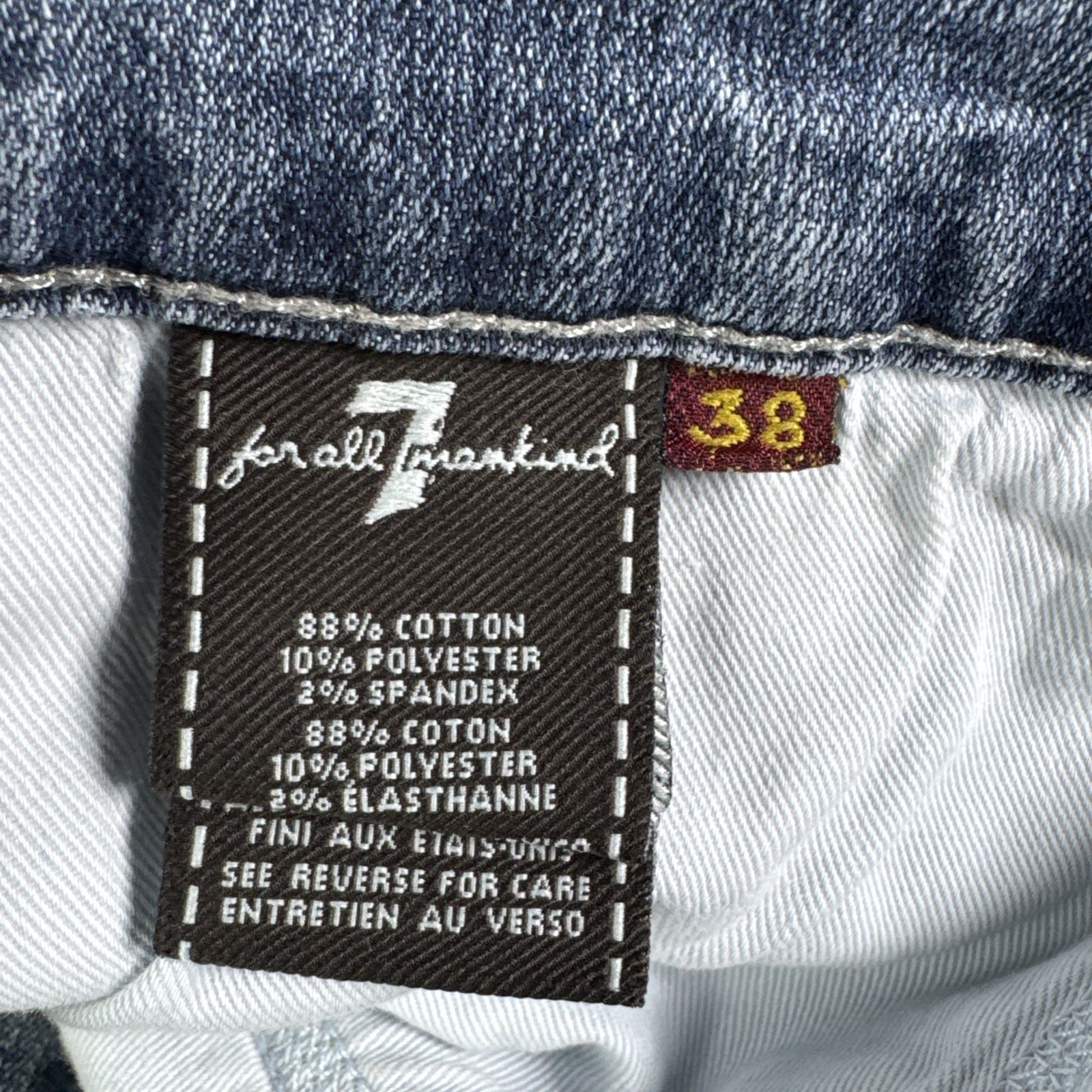 7 For All Mankind jeans Y2K women Embroidered Pocket Button Fly Standard Size 38