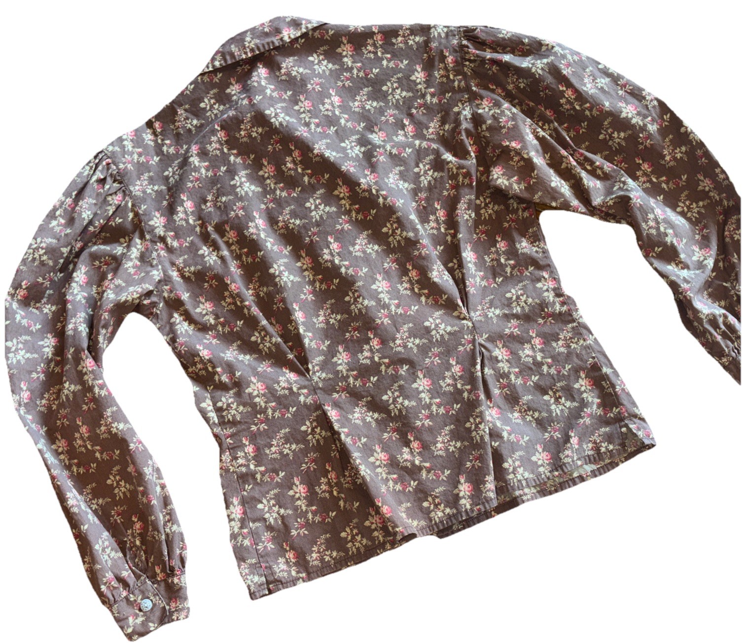 120 Vintage 80s Ralph Lauren Country Floral Puff Sleeve Blouse Top 8 EUC