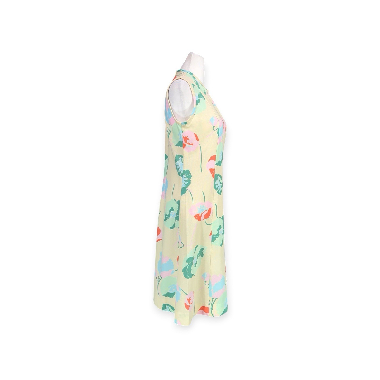 VTG 1960s SEARS FLOWER POWER POLY SHIFT DRESS HIPPIE MOD POPPIE COUNTER CULTURE
