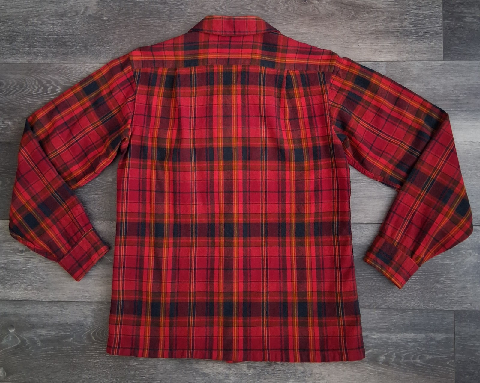 Vintage Pendleton Wool Tartan Plaid Flannel Shirt Red Blue Womans Size XL