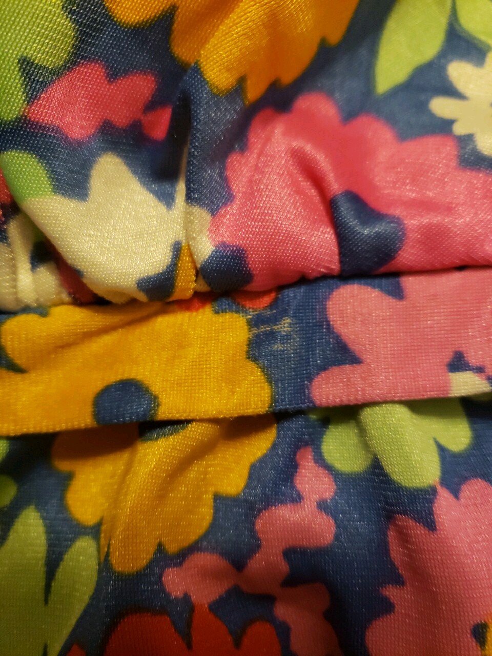 VTG 60s/70s Sears Jr. Bazaar Halter Flower Power Tankini Swim Top Sz XS? FLAWS