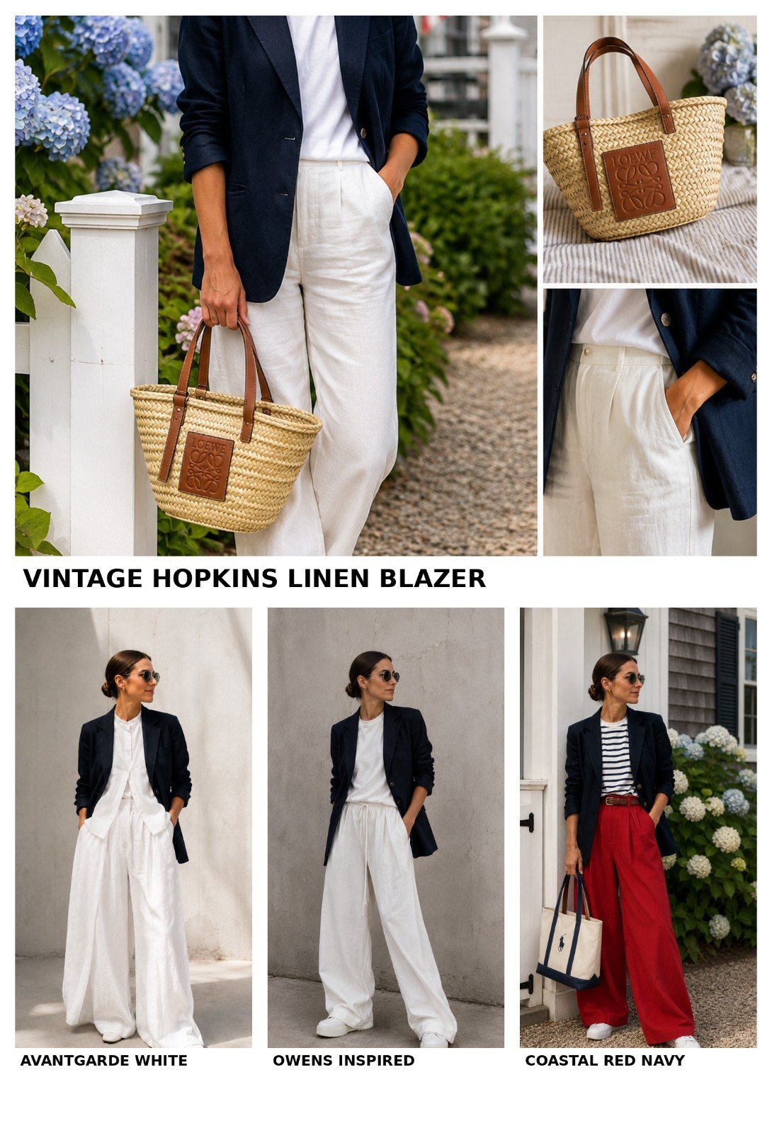 Vintage linen blazer 100% linen navy blue classic elegant size 40 42 Hopkins