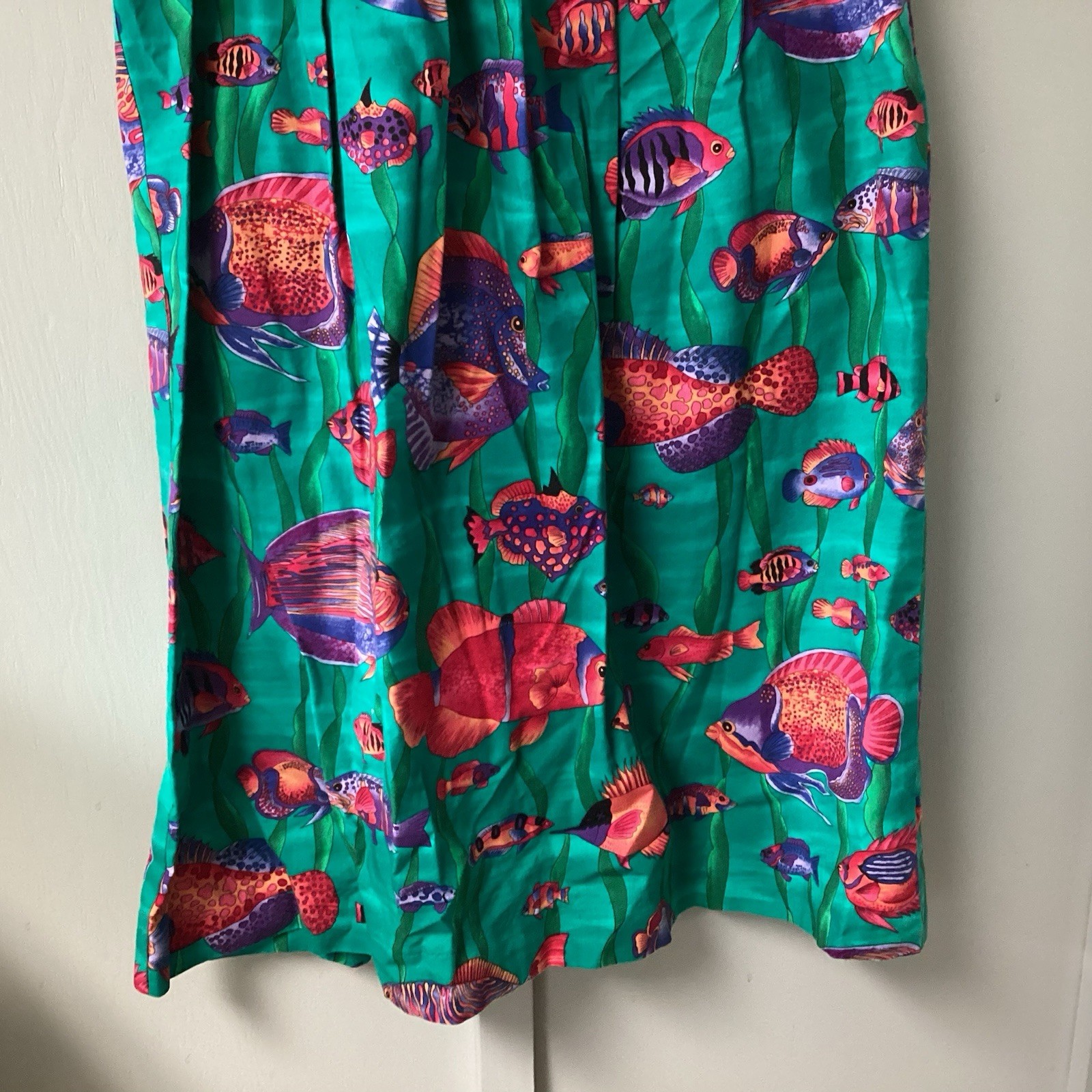 90’s Pretty Woman Size Small Collection Made In USA Underwater Fish Print Dress