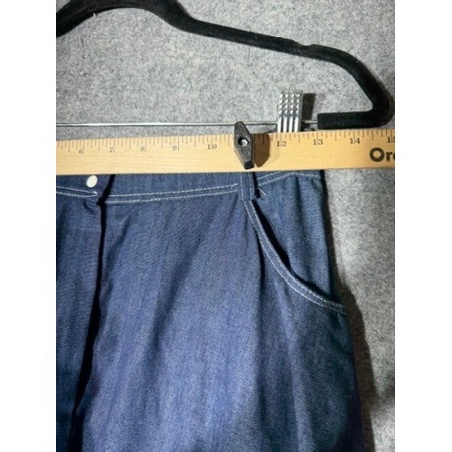 Vintage Panhandle Slim Blue Denim Western Prairie Midi Skirt Womens Size 10 S/M