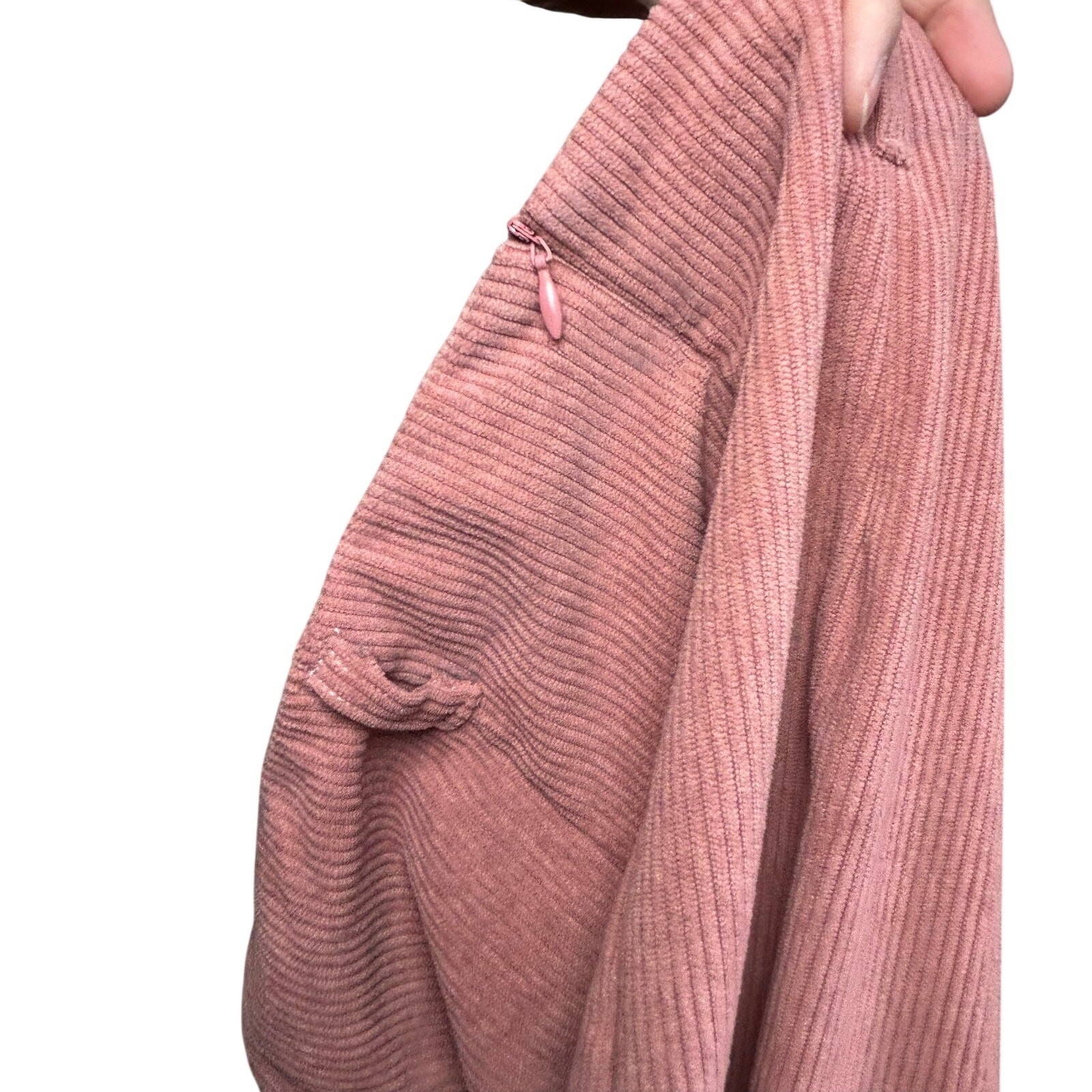 VTG 90s Mauve Thick Corduroy Midi Skirt M Grunge Minimalist Casual Cottage Boho