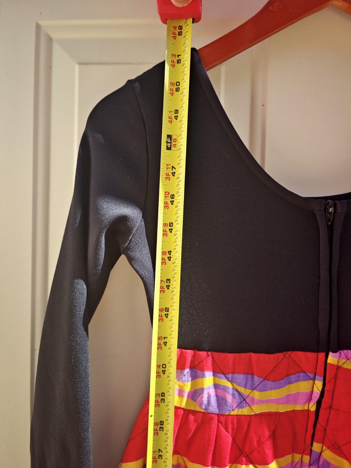 Rare Vintage 1970s Dutchess Jr. Loungewear Quilted Psychedelic Maxi Dress Usa