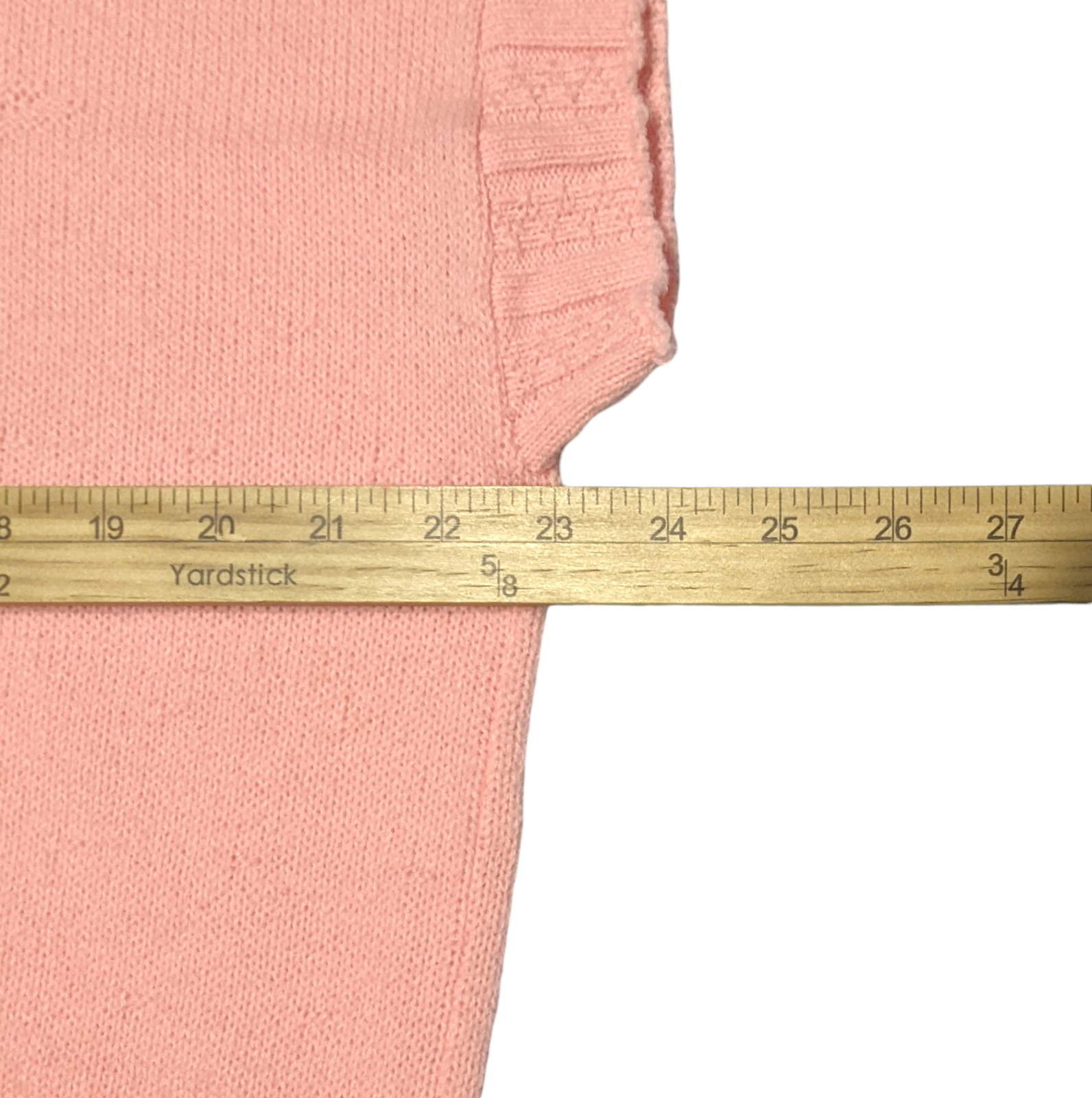 Vintage 1980s Peach Cap Sleeve Sweater Womens L Crew Neck Retro Mall Preppy USA